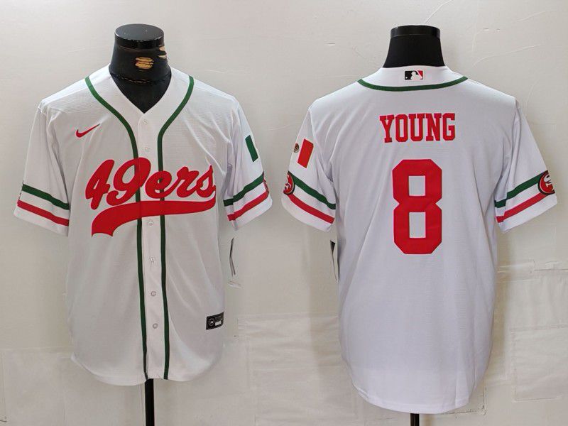 Men San Francisco 49ers #8 Young White Joint Name 2024 Nike Limited NFL Jersey style 1